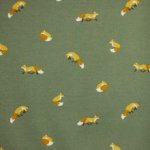 sweater met pels achterkant kaki groen met vosjes