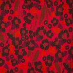Viscose tricot rood met abstracte strepen print - Alta Moda