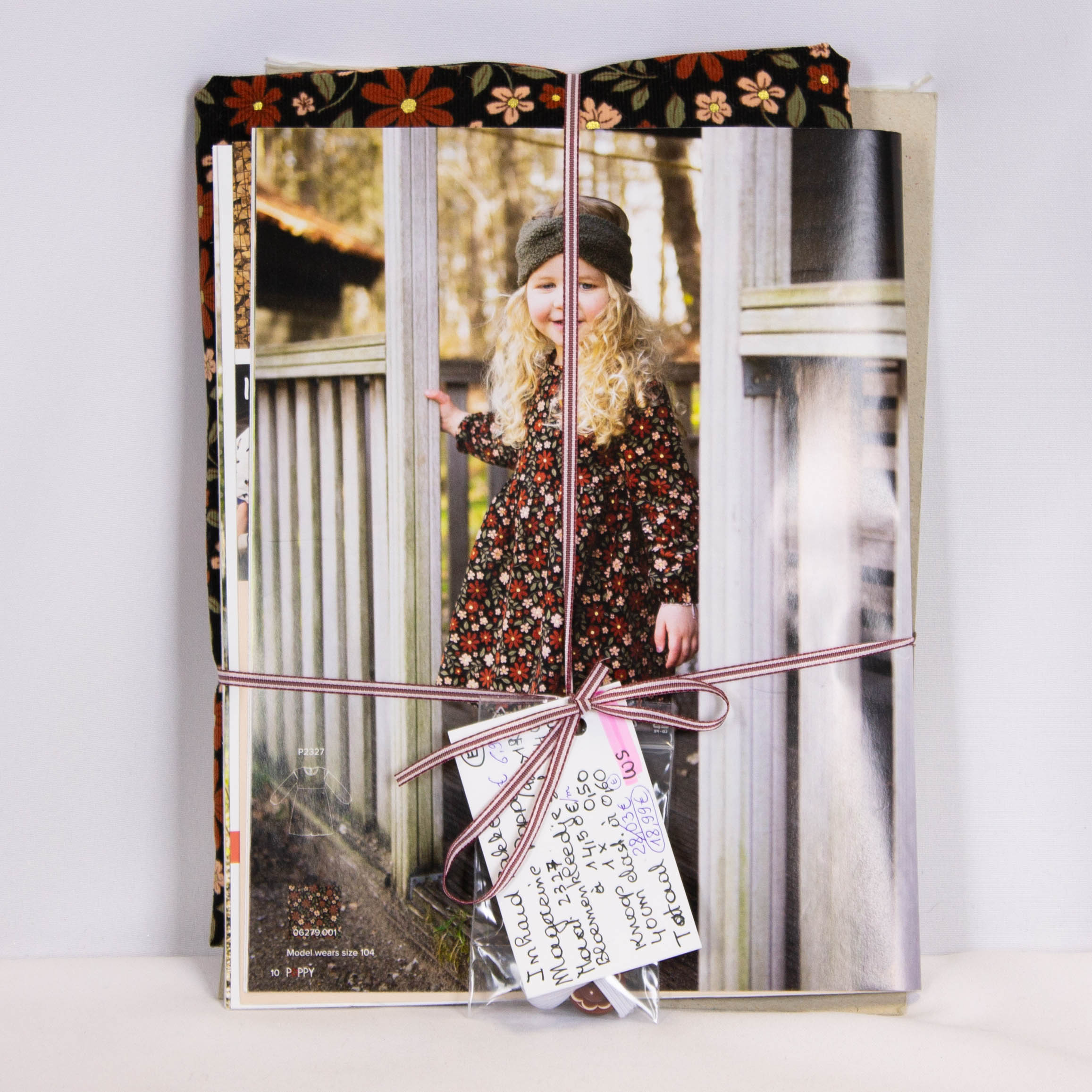 Voordeelpakket 'Babycord Glitter Flowers'  - Poppy