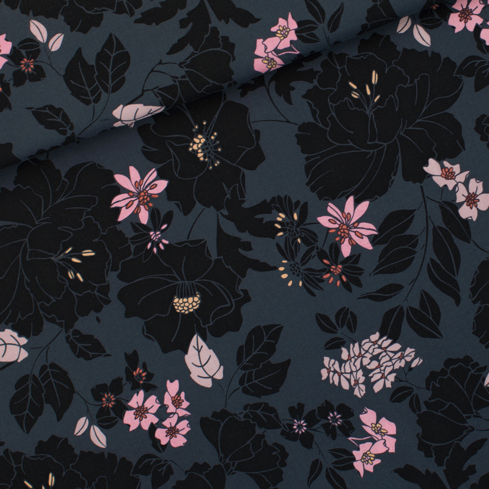 Viscose blauw met bloemen 'Hydrony' van See You At Six