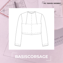 Patroon basiscorsage maat 34 - 46 / cupmaten A-1 van "The Fashion Basement"