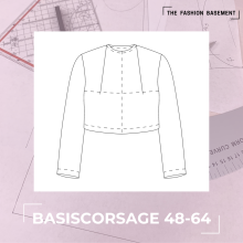 Patroon basiscorsage maat 48 - 64 / cupmaten A-1 van "The Fashion Basement"