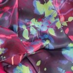 Zijde satijn met digitale bloemen print - Lorré