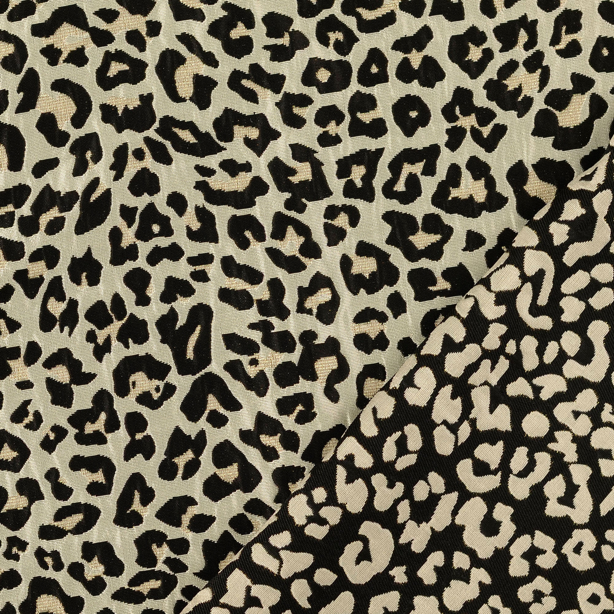 Lurex jacquard met luipaardprint