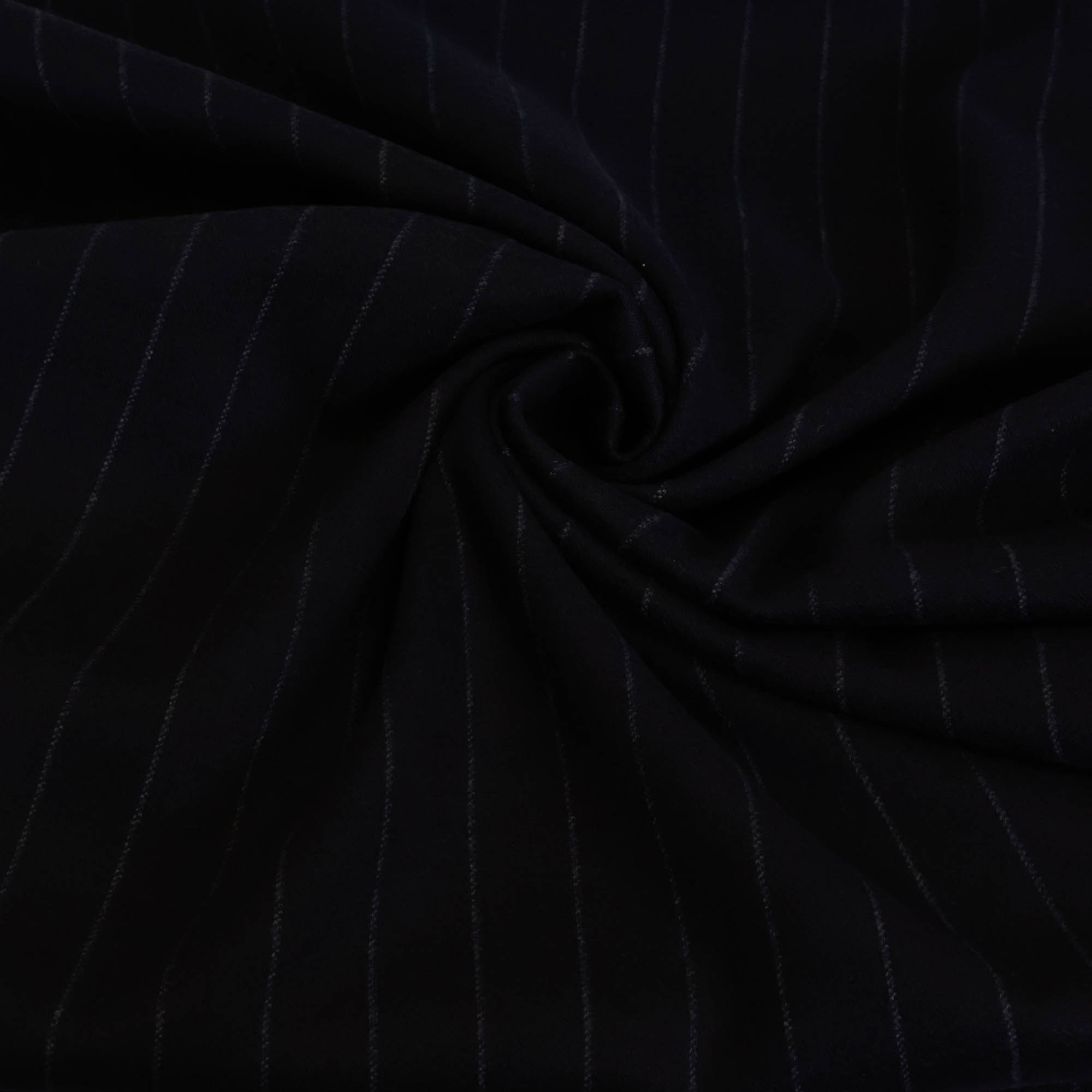 Polyesterviscose gestreept navy blauw