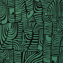 Tricot groen met abstract patroon