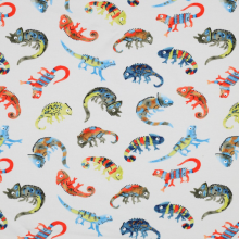Tricot wit met kameleons    - Poppy