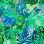 Tricot groen en blauwe bladeren