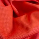 Licht elastische piqué in katoen / polyester mengeling - rood - A La Ville