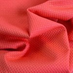 Licht elastische piqué in katoen / polyester mengeling - koraal rood - A La Ville