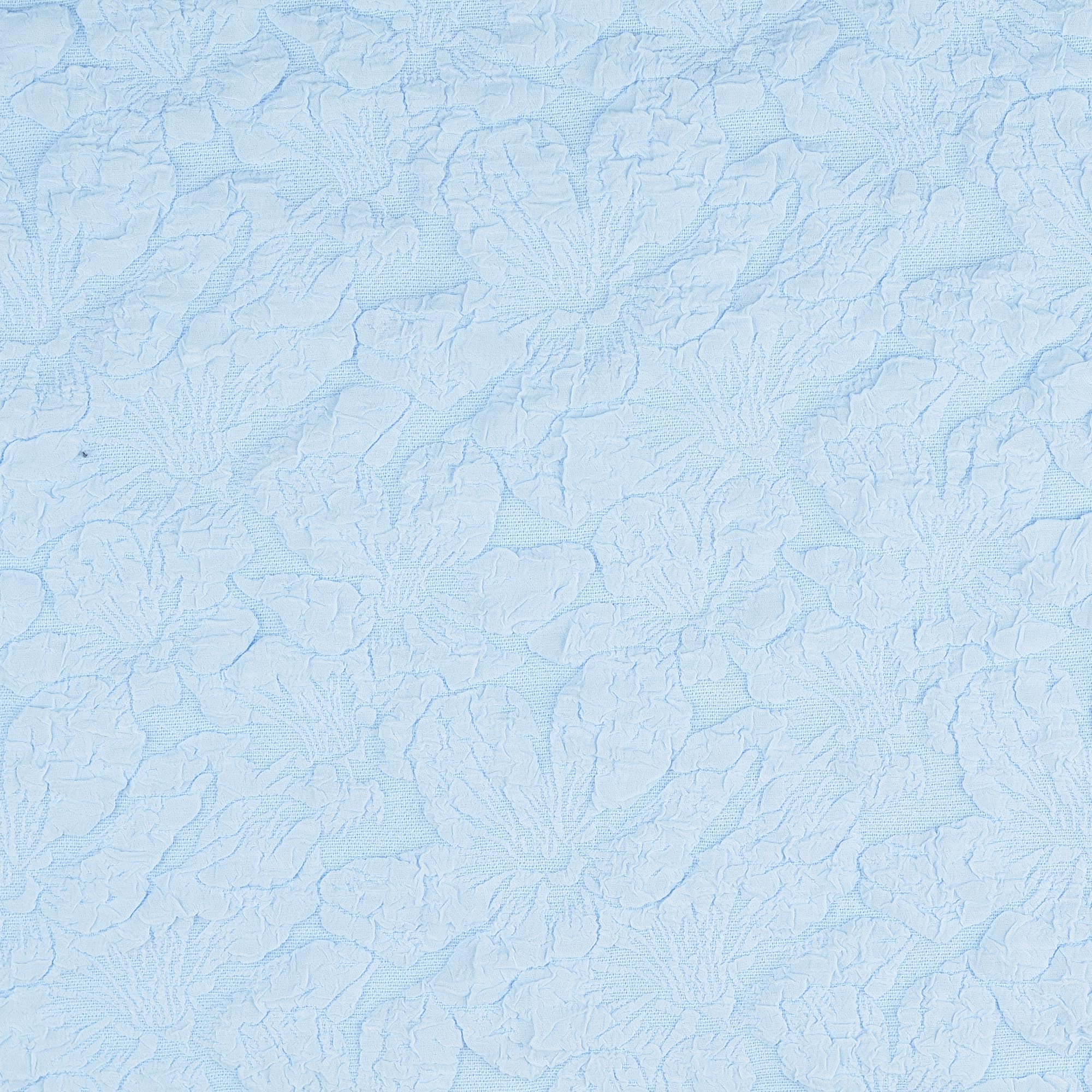 Jacquard relief lichtblauw met bloemen