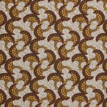 Viscose mozaïek geel bruin patroon