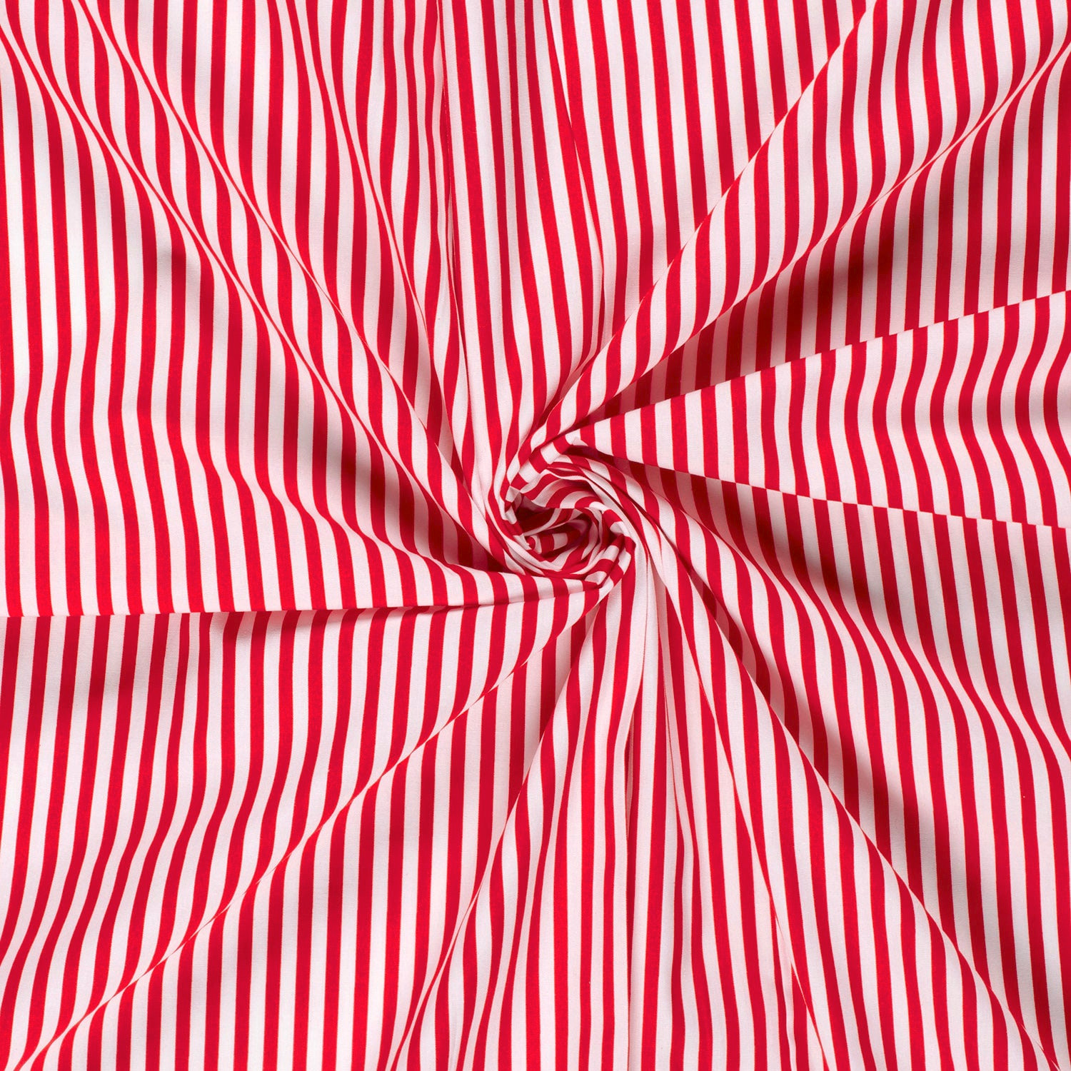 Katoen poplin stof bedrukt strepen rood
