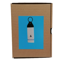 DIY pakket voor 2 gastendoekjes blauw / wit met anker