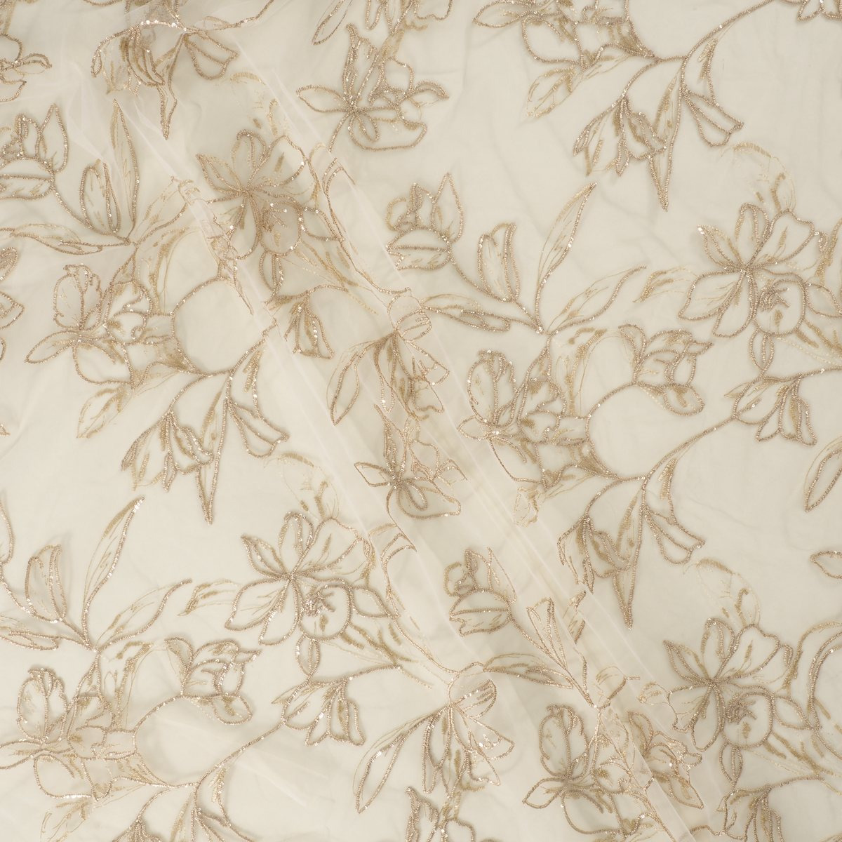 Broderie gouden bloemen met gouddraad - Lorré