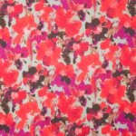 Fijne brei met rode bloemen