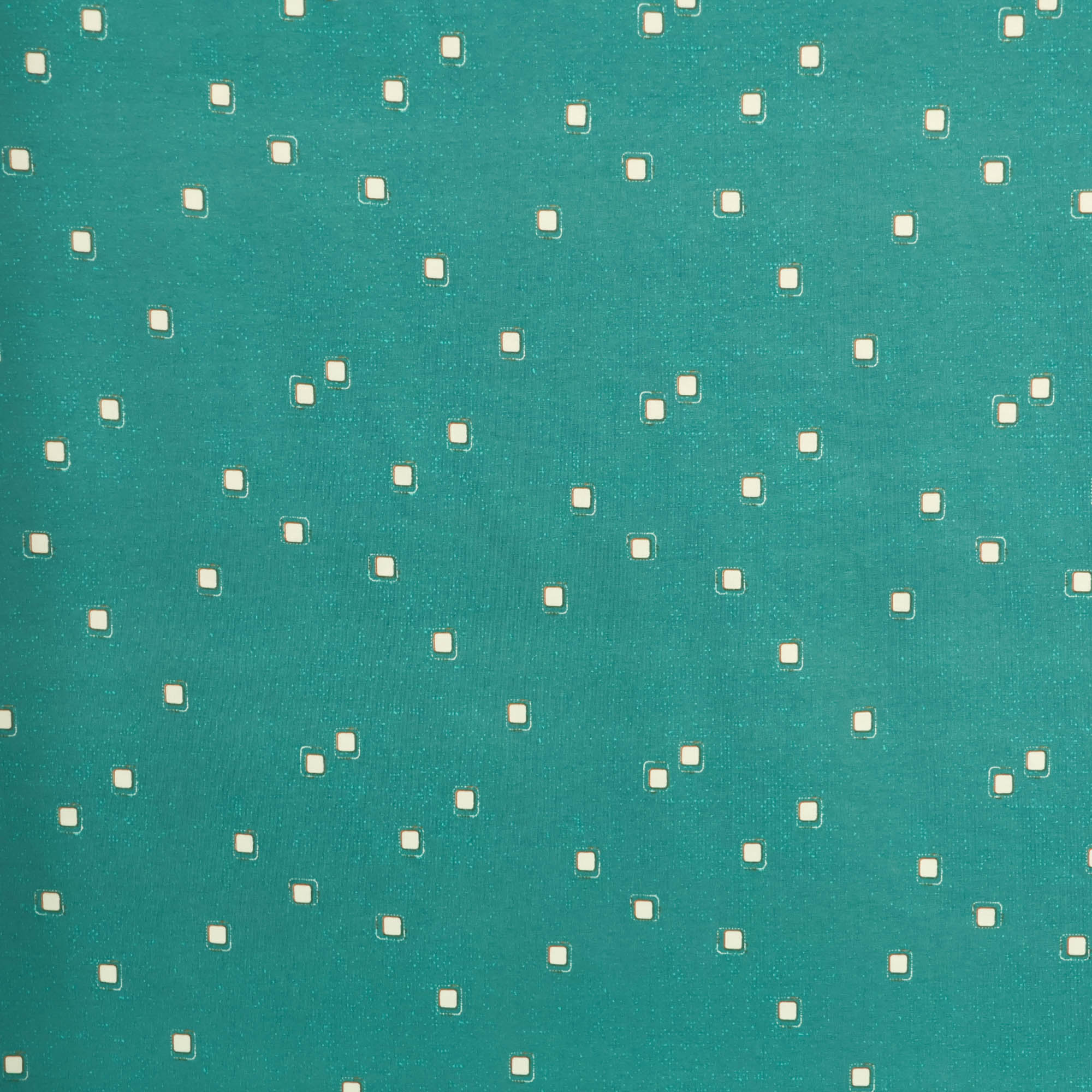 Tricot donker turquoise met print