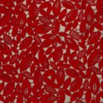 Kant rood met bloemenprint