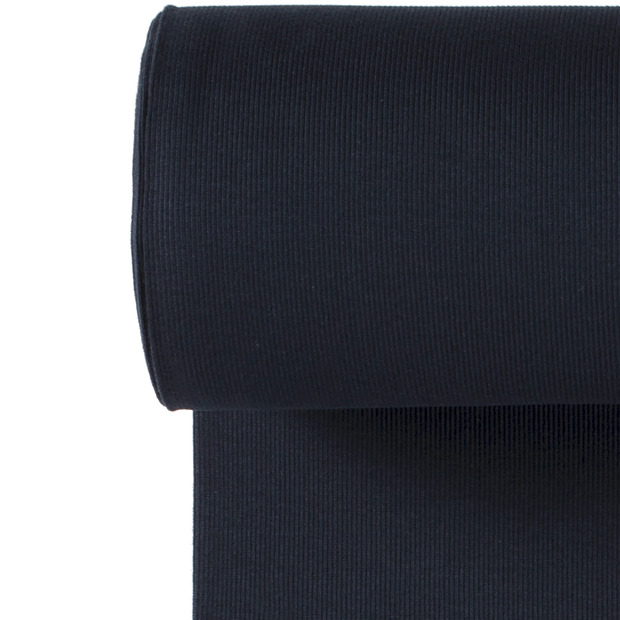 Rib boordstof marineblauw