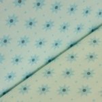 Katoen blauw met blauwe bloemen