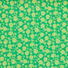 Katoen groen met sierlijke cirkels