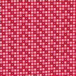 Katoen rood met bolletjes in verschillende tinten