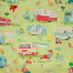 Katoen groen met campingsfeer