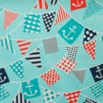 Katoen turquoise met vlagen