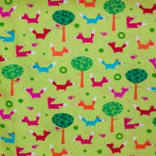 Katoen groen met vossen