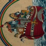 Katoen ecru met de boot van de Ark