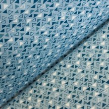 Katoen blauw met driehoeken