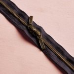 Rits met dubbele schuiver - 40 cm - brass - zwart - Atelier Brunette