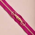 Rits met dubbele schuiver - 40 cm - gold - dahlia - Atelier Brunette