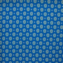 Polyester crêpe blauw met grijze bloemen - A La ville