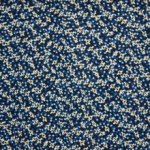 Polyester crêpe blauw met beige en licht blauwe accenten