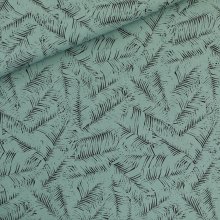 Linnen viscose appelblauwgroen met palmboombladeren - Leaf shelter M - See you at six