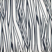 Katoen elastisch wit met donkerblauwe lijnen