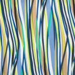 Polyester tricot wit met multicolor strepen
