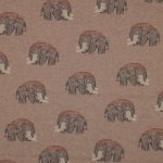 Katoen tricot bruin met mammoeten