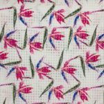 Voile geruit wit met bloemen - Lorré