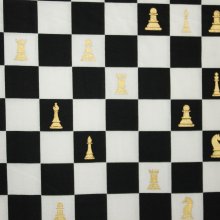 Katoen zwart met een schaakspel