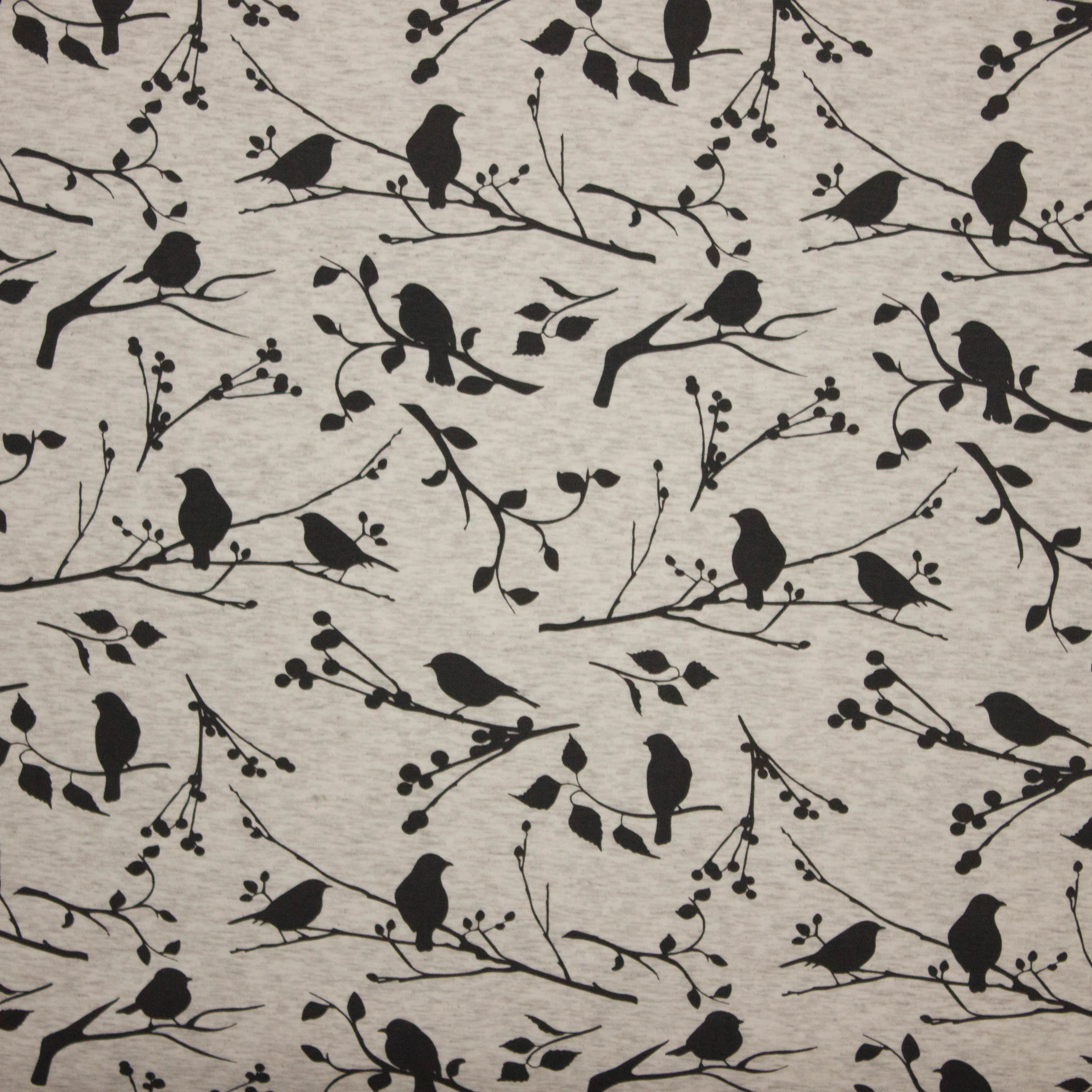 Sweater gemeleerd beige vogels