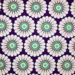 Katoen paars met bloemen