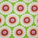 Katoen groen met bloemen