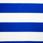 Katoen gestreept wit / blauw