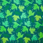 Katoen blauw met kikkers