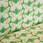 Katoen groen met vlinders