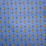 Katoen blauw met geel ornament motief