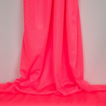 Polyester stretch met gaatjes fluo roos