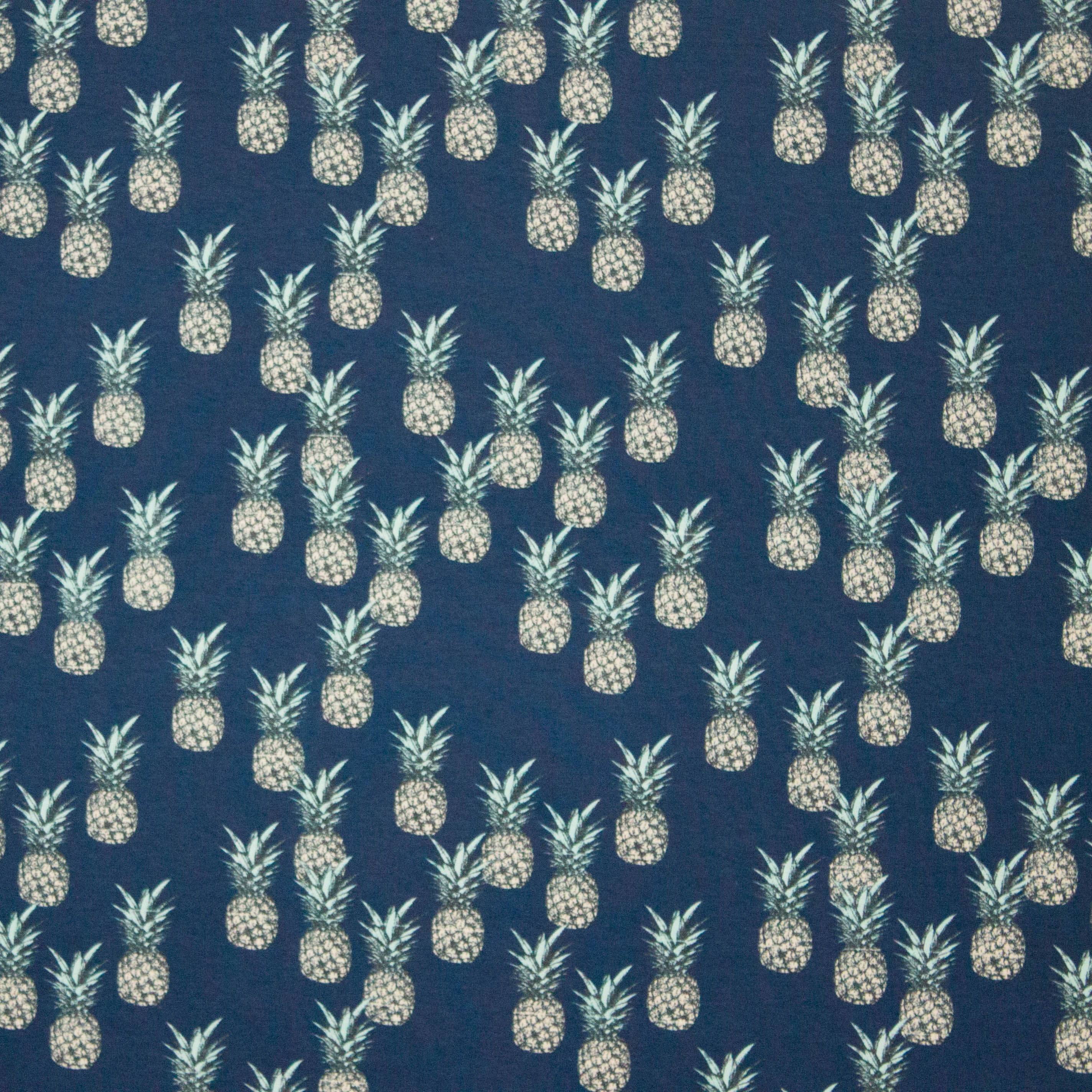 Tricot blauw ananas motief